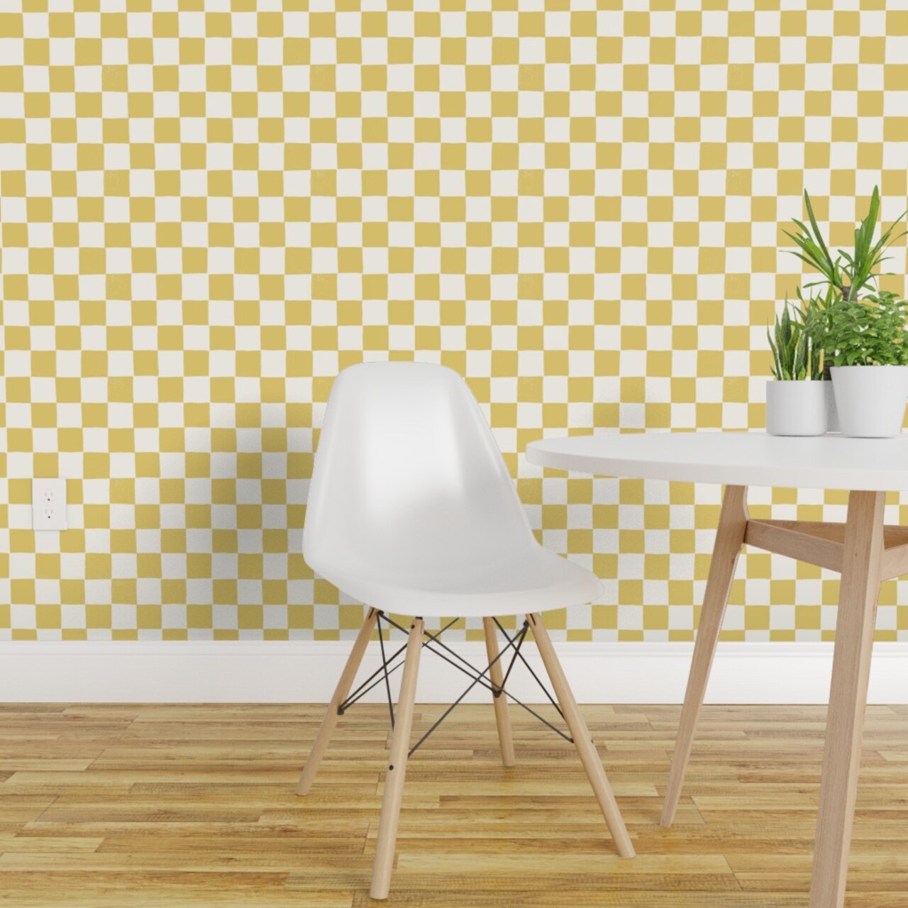 Peel & Stick Wallpaper 2FT Wide Checker Squares Check Board Checkered Custom Removable Wallpaper by Spoonflower